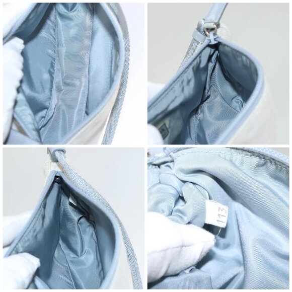PRADA Sports Accessory Pouch Canvas Light Blue Silver - Picture 15 of 16
